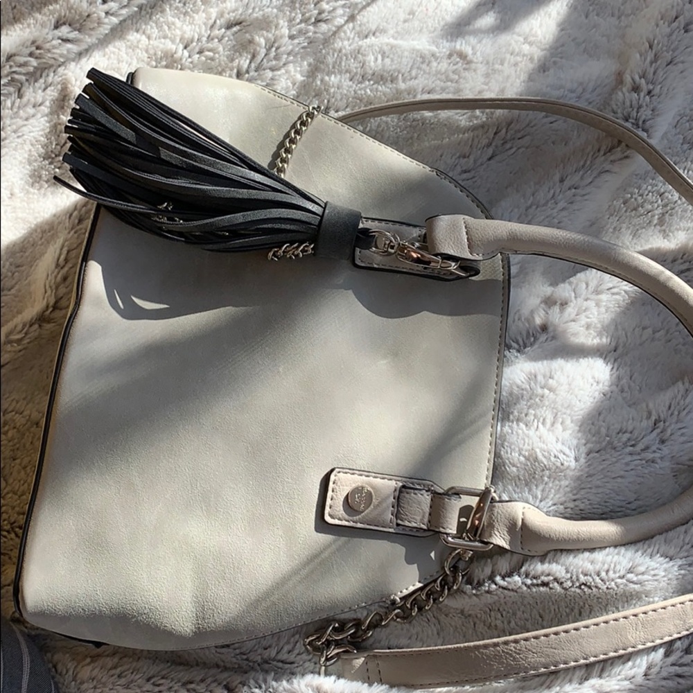 Madden Girl grey suede purse